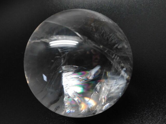 【送料無料】【高品質】69mm ブラジル産天然レインボー水晶玉 no.3