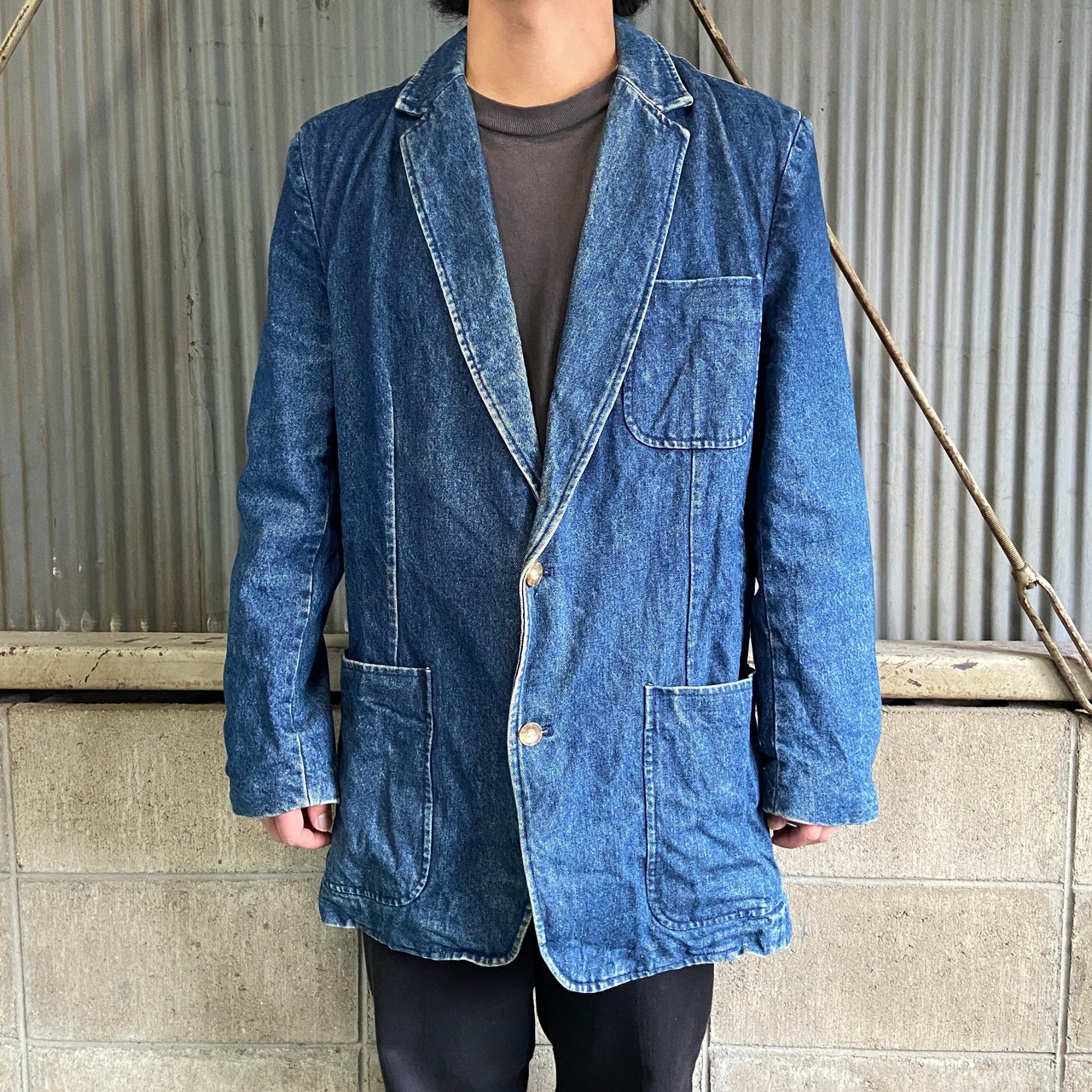 80〜90年代 James River Traders デニム テーラードジャケット メンズL 