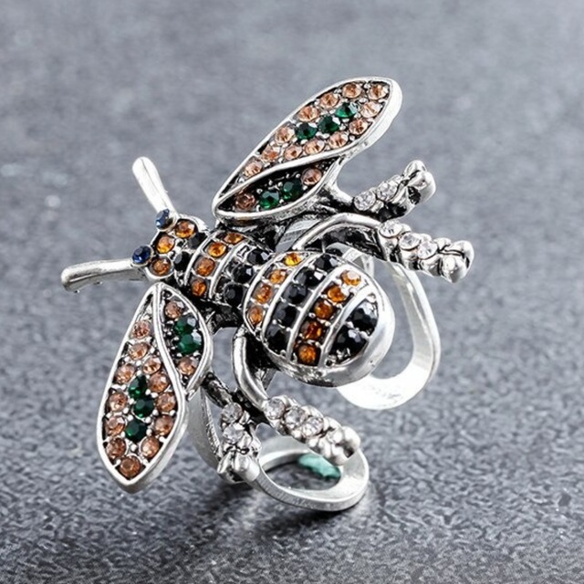 【TR0406】Gold Silver Color Insect Ring