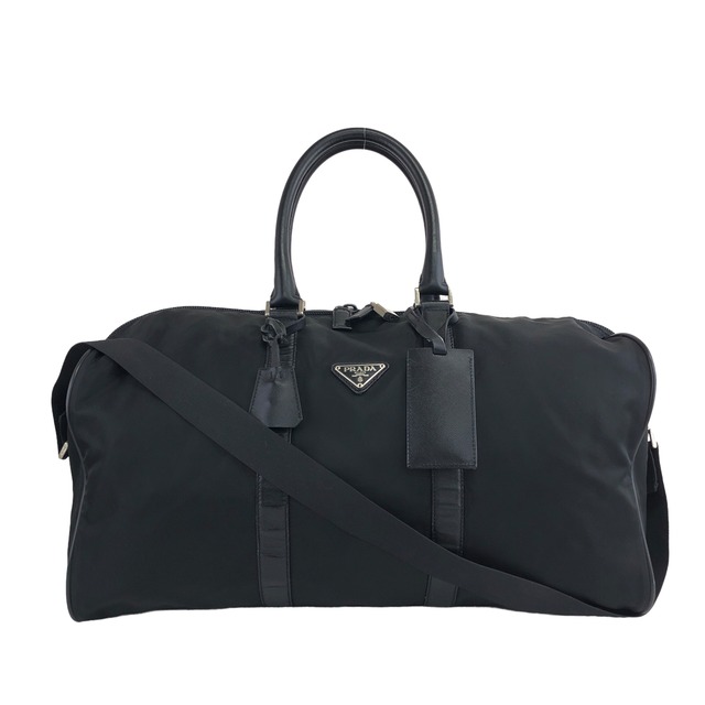 PRADA プラダ トライアングルロゴ ボストンバッグ ブラック ナイロン サフィアーノレザー 2way vintage ヴィンテージ オールド 5nvn4z