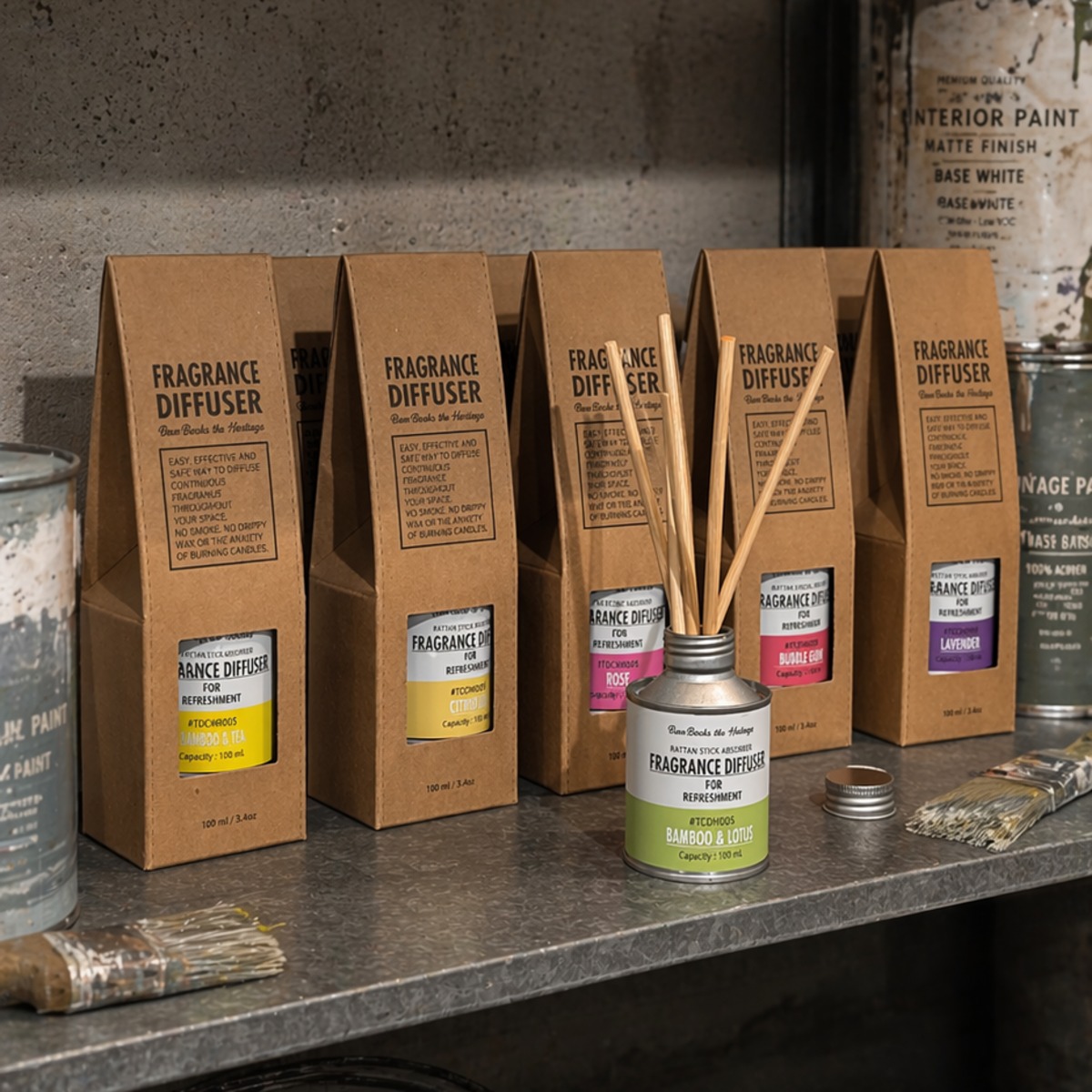 FRAGRANCE DIFFUSER -TIN BOTTLE- | BamBooks the Heritage