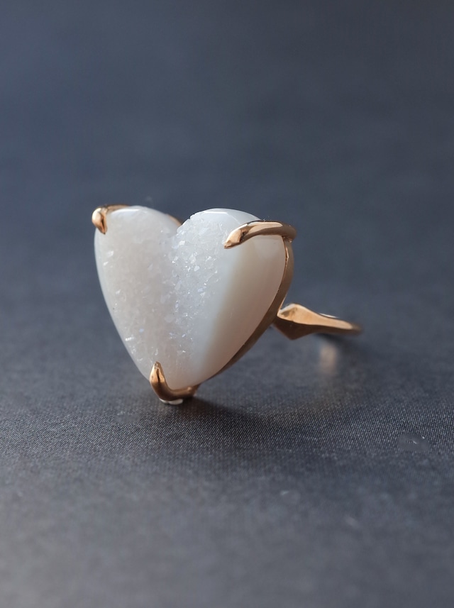 ♡ Druzy agate Quartz Ring  White - 2