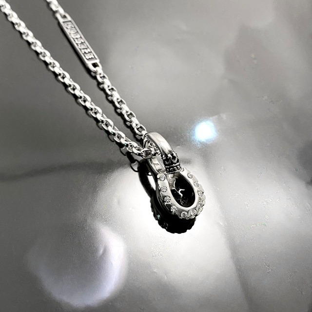 HORSESHOE : C with DIAMOND NECKLACE #1 with GODSIZE® I.D. TAG / クラウンホースシューダイヤモンド#1ネックレス ゴッドサイズ® I.D.タグ