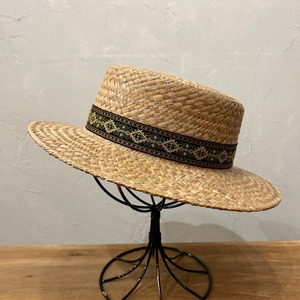 YELLOW STRAW BOATER