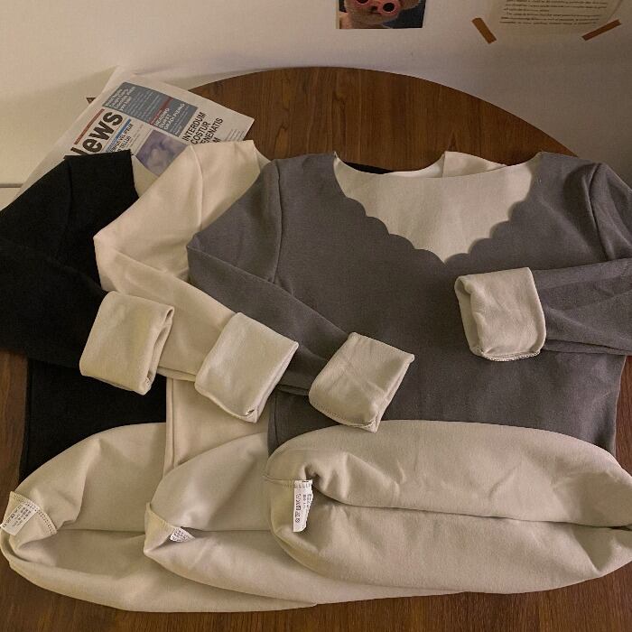 Tシャツ シャツ オータムウィンタースタイルベルベットトップス ロング 秋物 冬物 1号婦人248227973