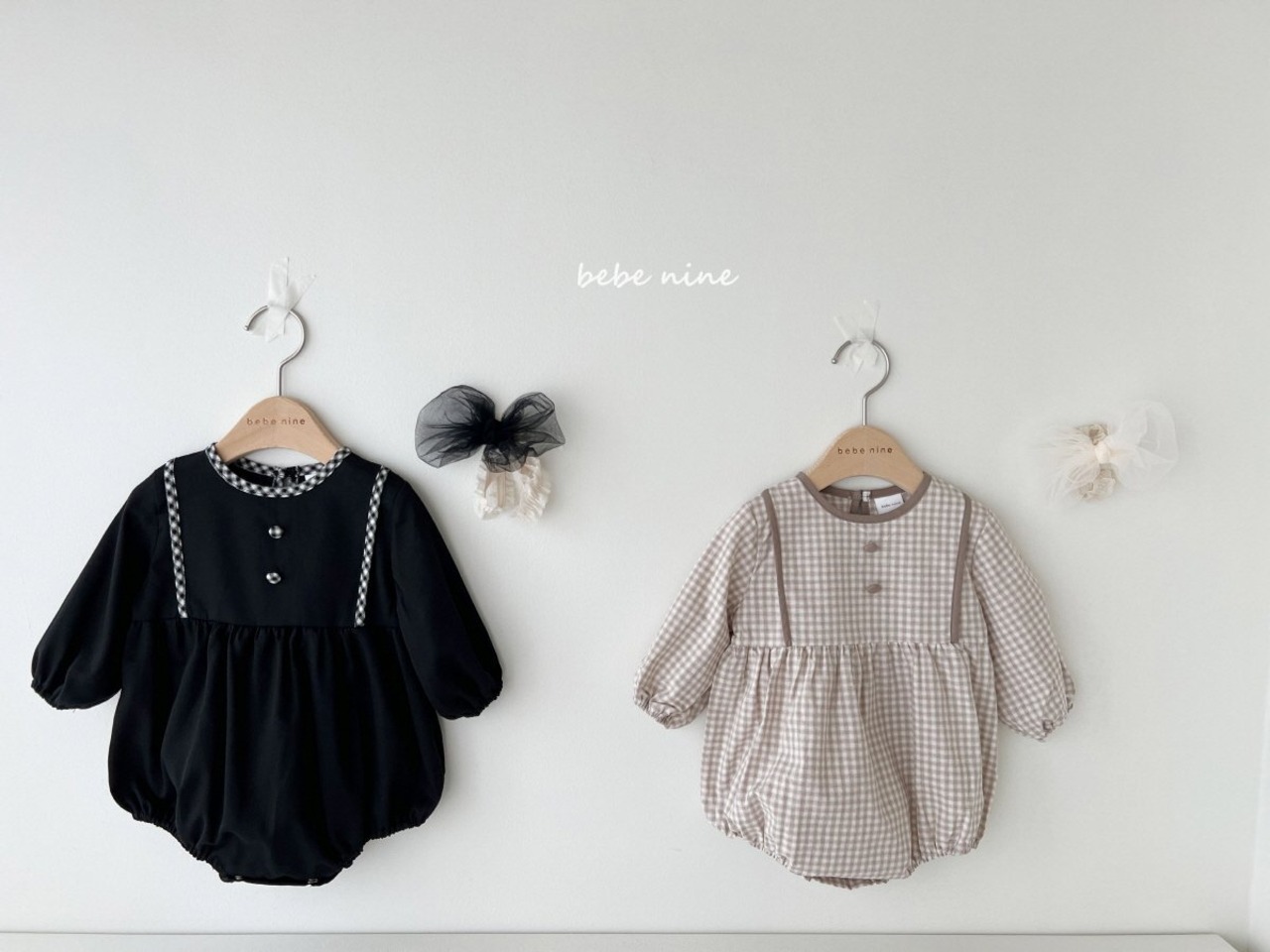 【bebe nine】ベビーアンバースーツ ブラック 70〜90cm 240847 - 9
