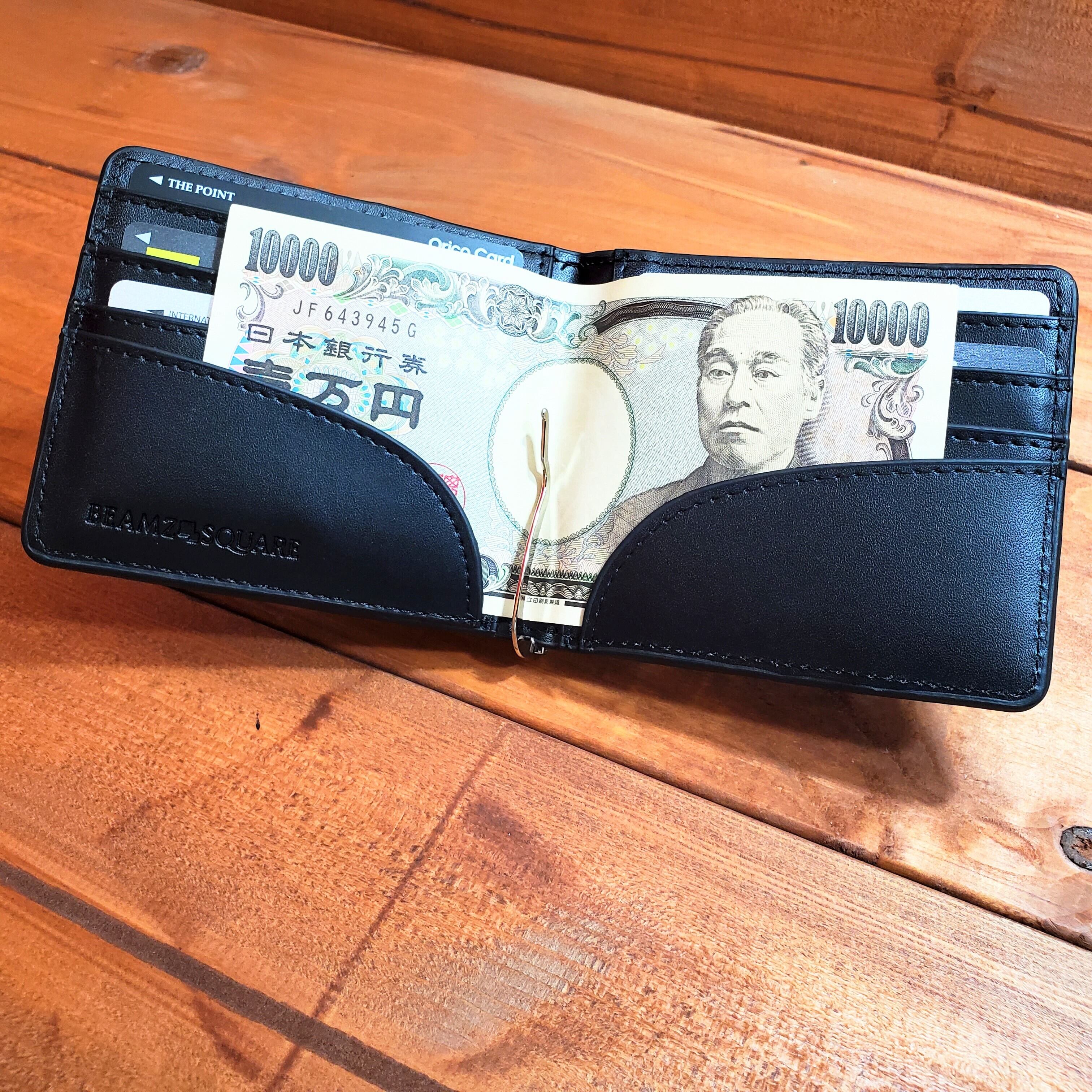 カーボンレザー マネークリップ付カードケース（bs-10310）