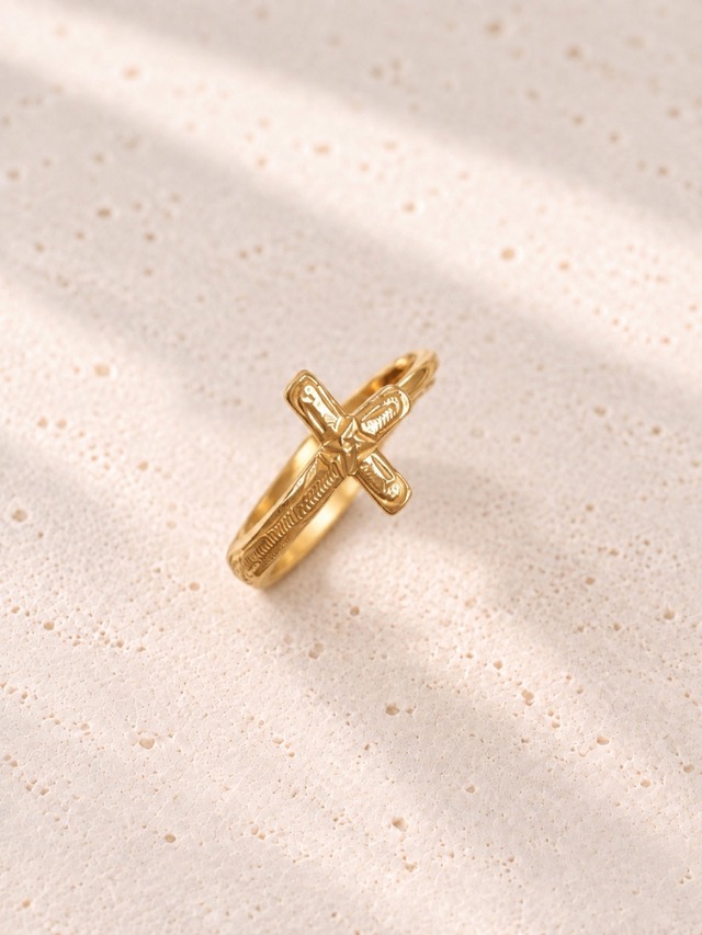 316L hawaiian cross hoop pierce（ 片耳用 ）#p15