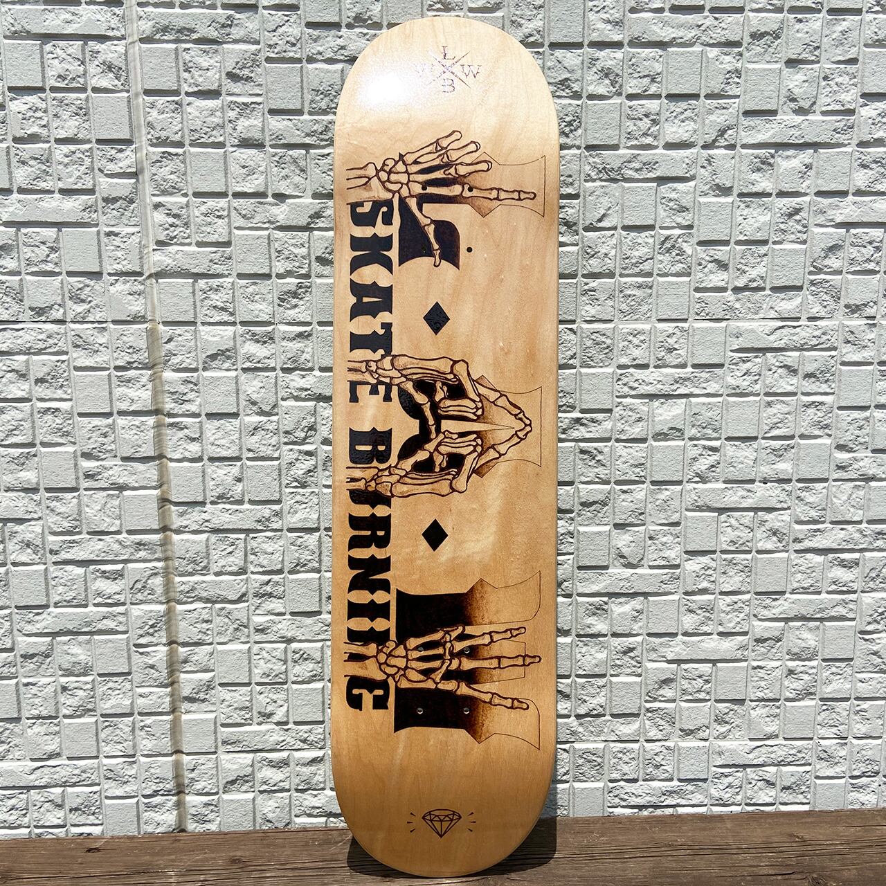 BURNING SKATEBOARD[BONE HAND SIGN] | landwburning