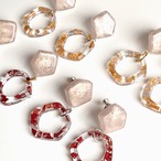 ドライフラワーとパールカラーの大ぶりリングピアス／イヤリング｜レッド｜サムネイル5