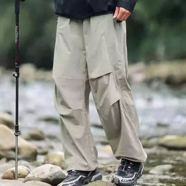 カーゴポケット付きテーパードロングパンツA18458