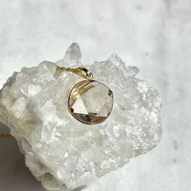 【特別販売】ルチルクォーツ　１８金　ペンダント  NO.32280