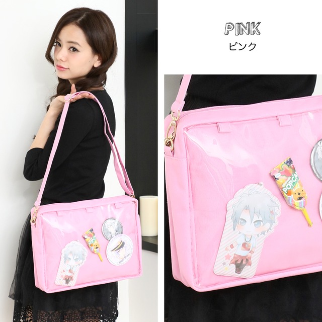 痛バ 痛ポーチ カスタマイズ 痛バッグ 魅せバ ラージサイズ ピンク M Crew
