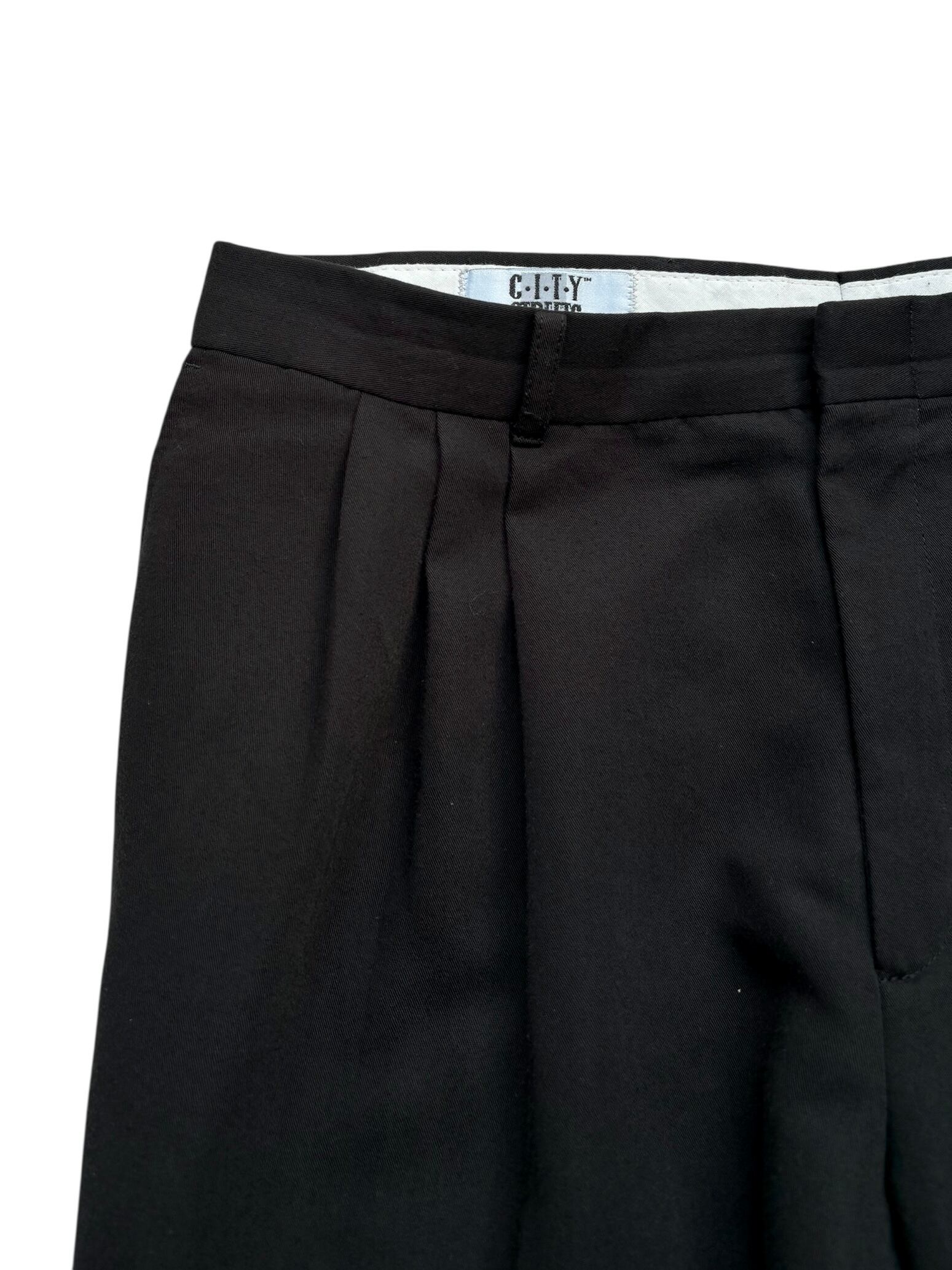 90s city streets レーヨン スラックス USA製 ブラック 90's “CITY STREETS” 3tuck Rayon Slacks | FRISKY 古着屋 中目黒