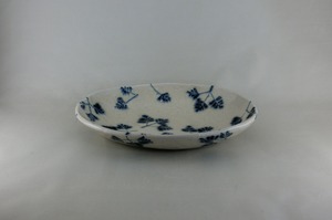 シダ紋楕円鉢（宗山窯）