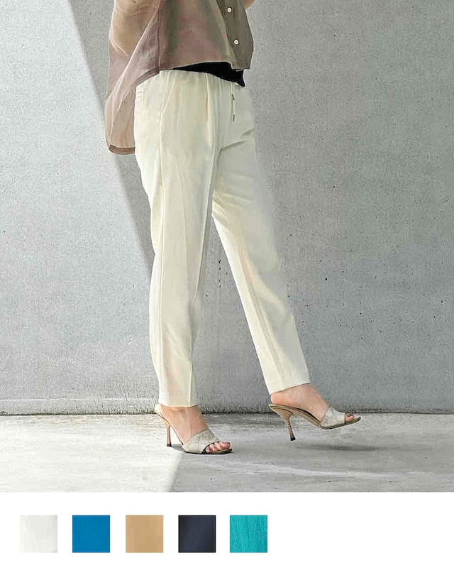 《3/20.21:00 online start!》《定番アイテム》ドロストパンツ / テーパードパンツ  ウエストゴム　【手洗い可 / 日本製 】