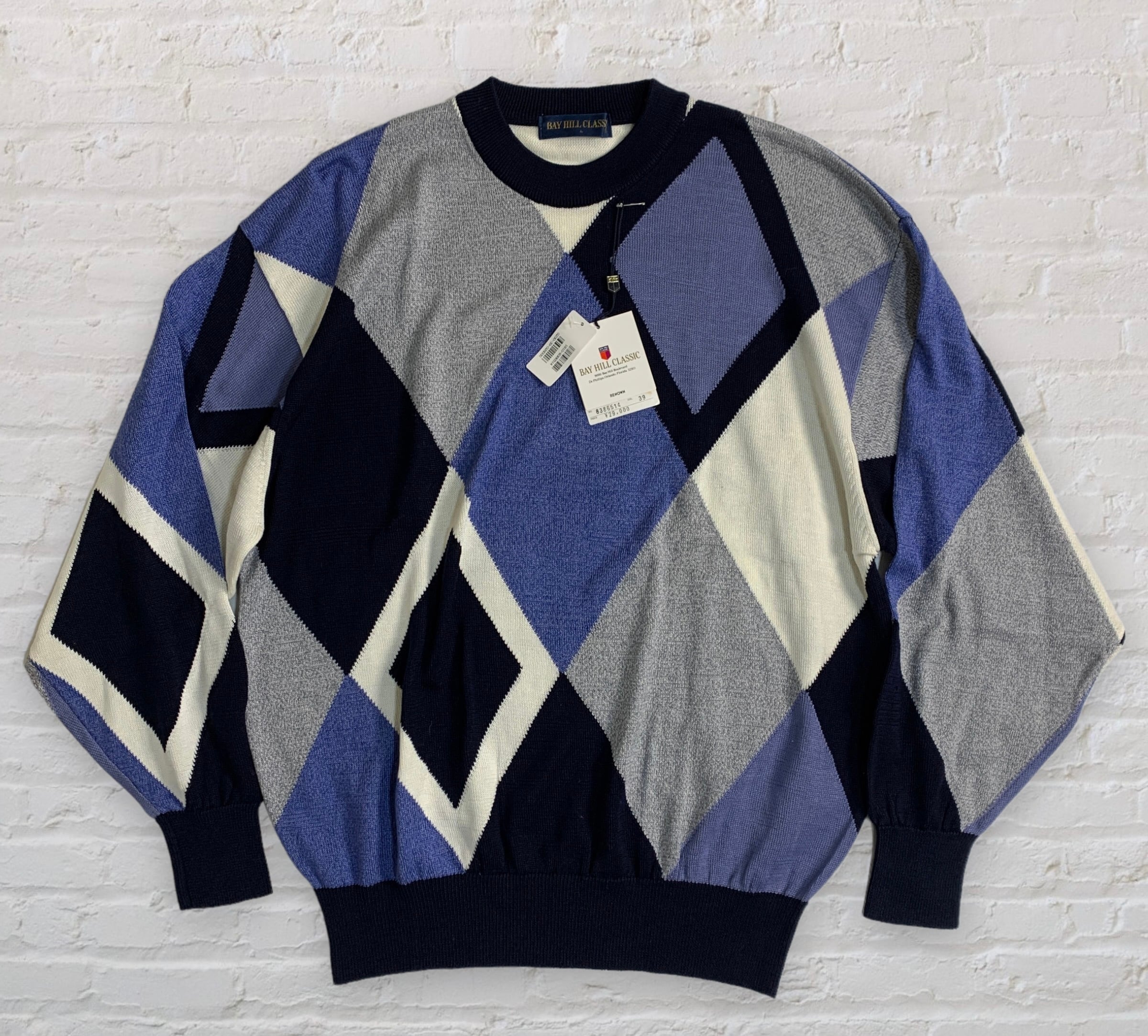 デッドストック【BAY HILL CLASSIC】vintage cotton knit ダイヤ柄 ...