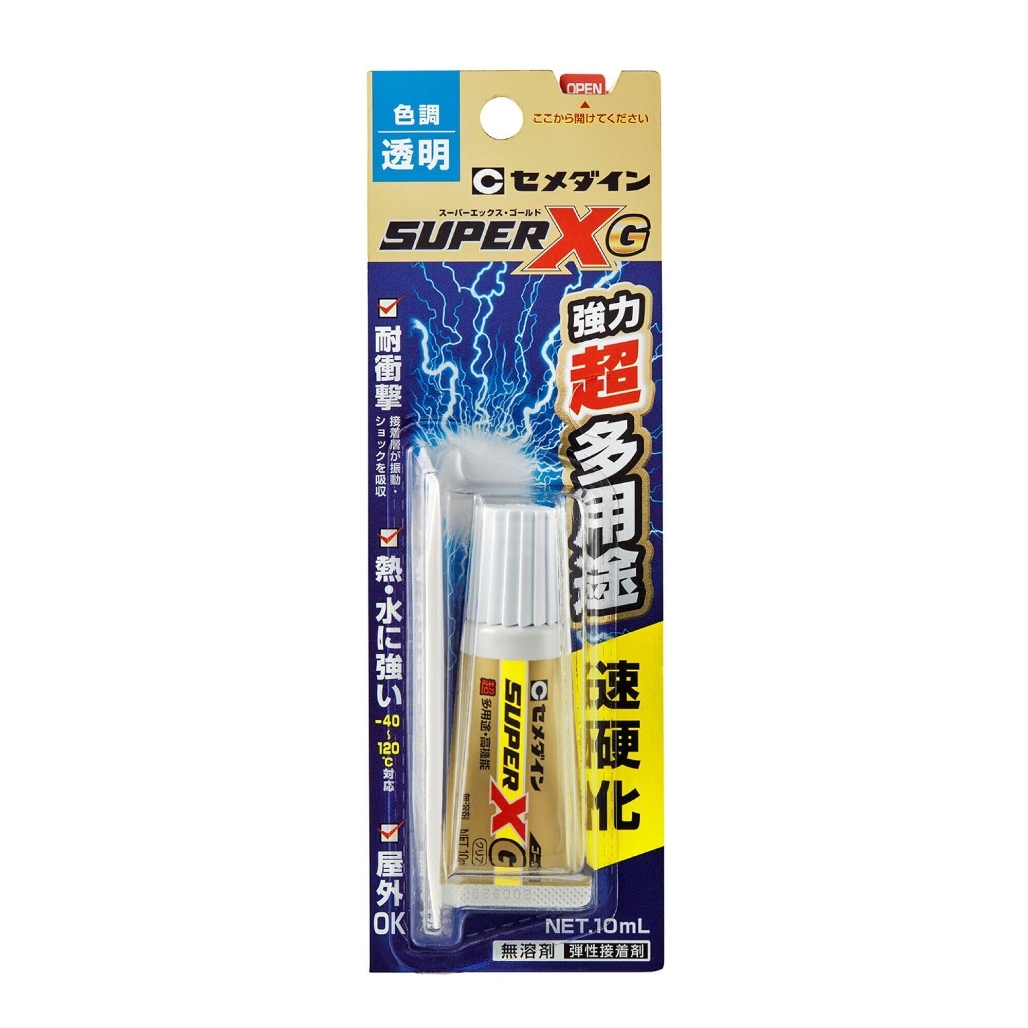 【数量限り】セメダイン(Cemedine) 超多用途接着剤 スーパーXゴールド 10mL 速硬化 透明 屋外OK 垂直面・凹凸面対応 AX-023