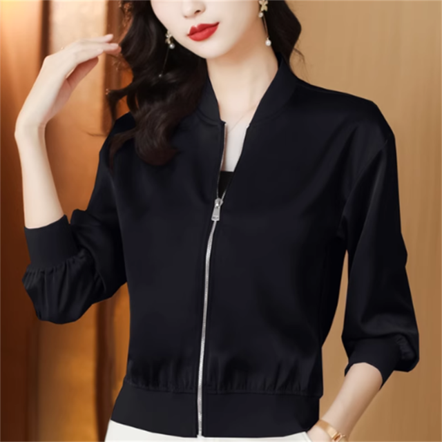 【送料無料】 ジャケット ブルゾン アウター 羽織り 5色 ジャンパー 袖あり 長袖 Vネック Aライン フレア ショート 薄手生地 かわいい 大人可愛い 大人女子 こなれ感 シンプル カジュアル 大人 上品 おしゃれ お洒落 ラフ コンサバ エレガント ヘルシー 無地 春 秋 20代 30代 40代 レディース 女性 デート お出かけ お茶会 女子会 休日 授業参観 着回し プチプライス カラバリ デイリーユース 普段使い オルチャン 韓国系 ファッション 定番アイテム 着痩せ インスタ映え