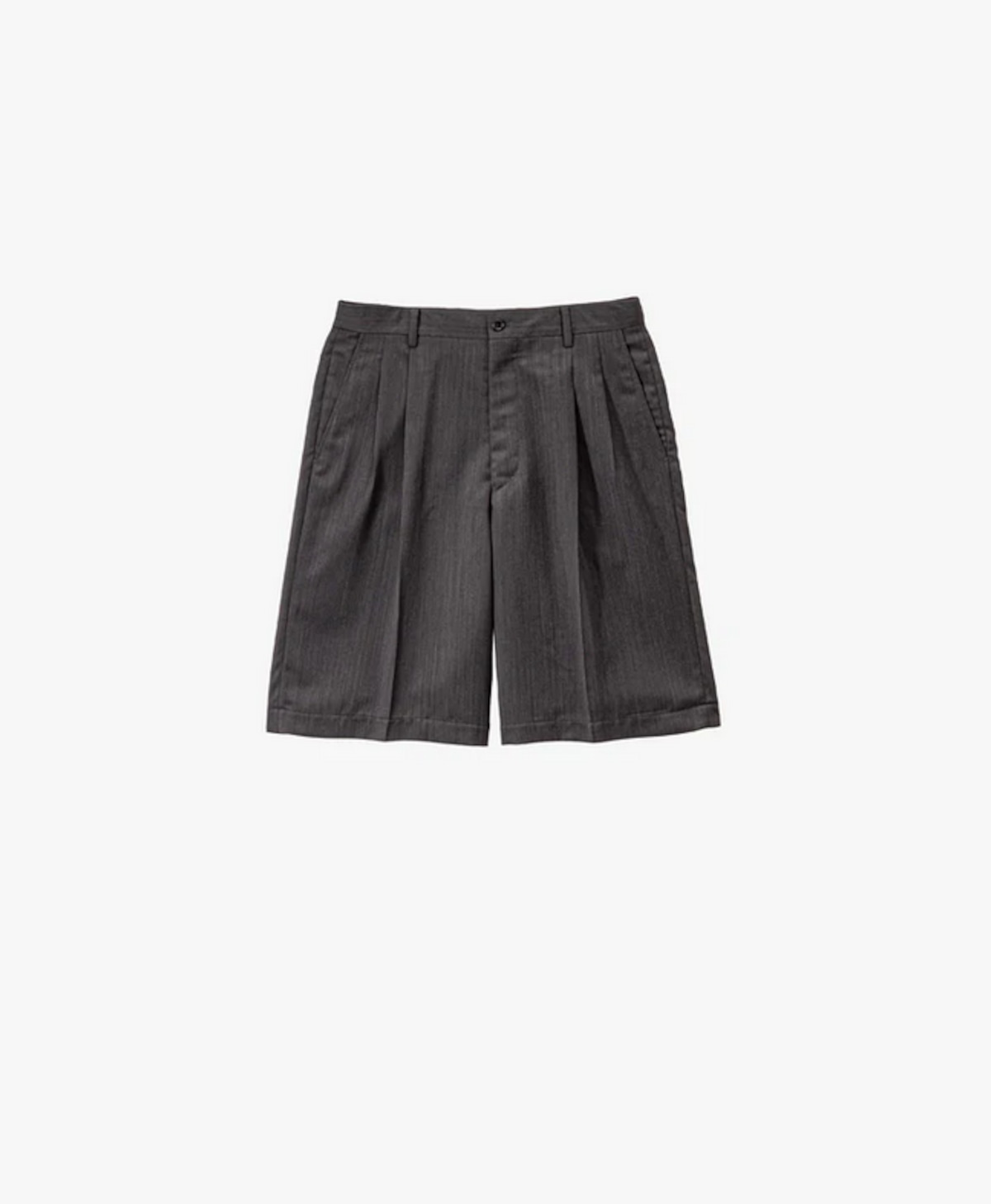 Graphpaper MEN Melange Herringbone Pleated Wide Shorts GM261-40333