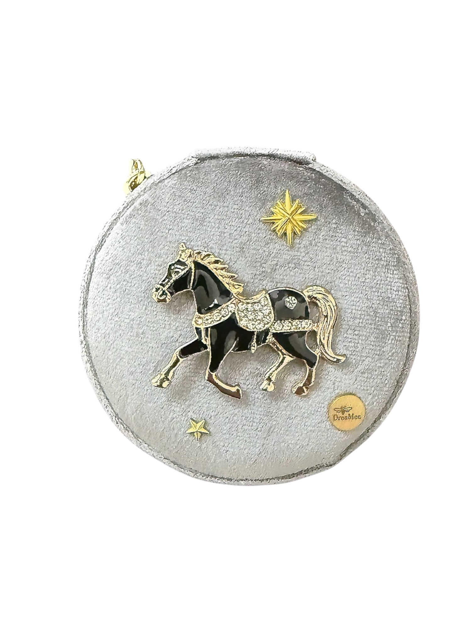 fortune　ジュエリークォーツ　置時計　馬 約7間発送【Auspicious Horse】戦馬/運気上昇/黒馬/星吉馬/やる気