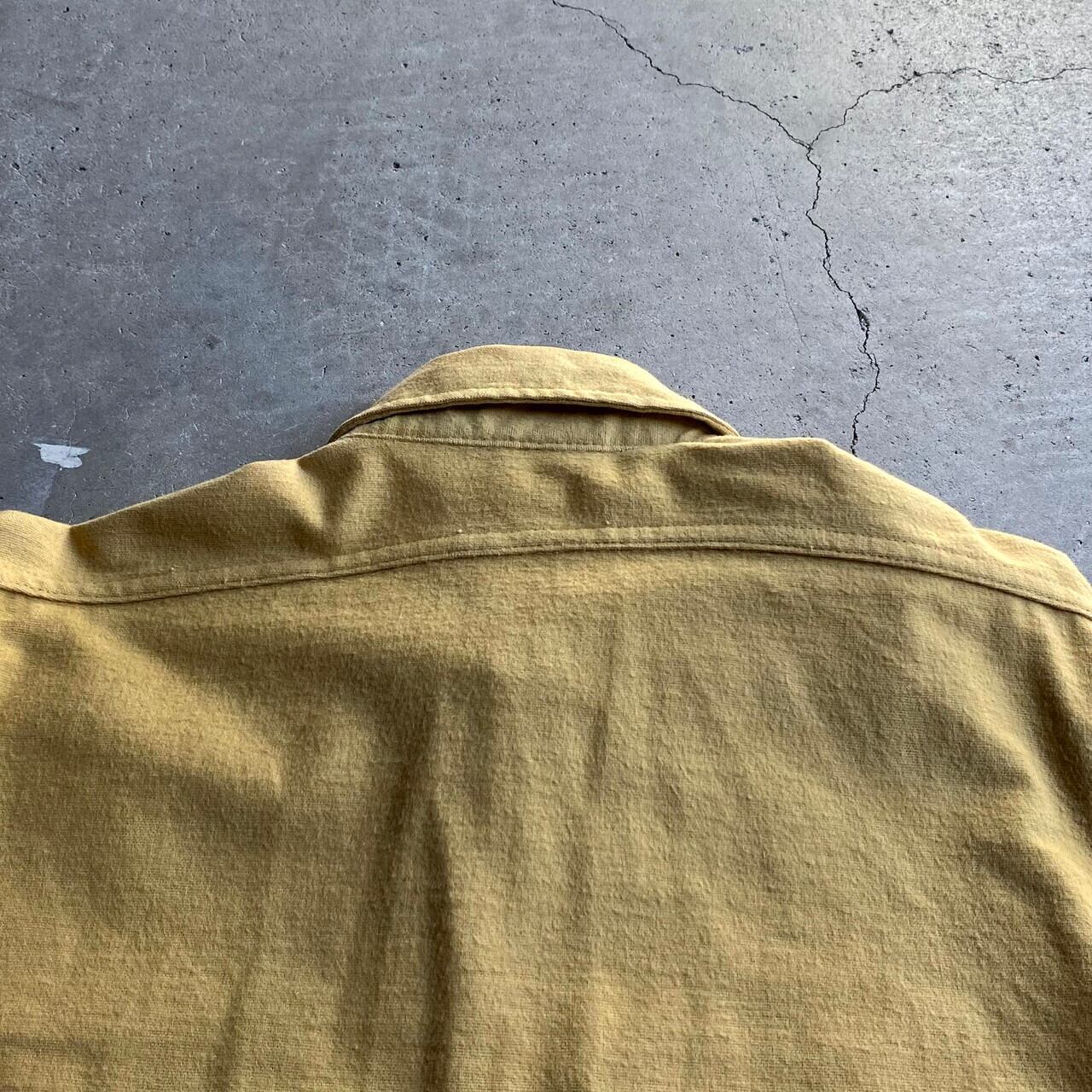 60年代〜70年代 USA製 WOOLRICH ウールリッチ 無地 フランネルシャツ