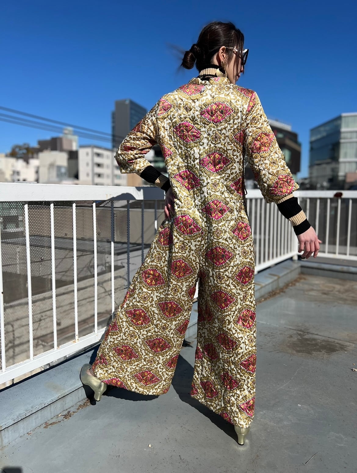 60s -70s quilting jumpsuits ( ヴィンテージ キルティング ジャンプ
