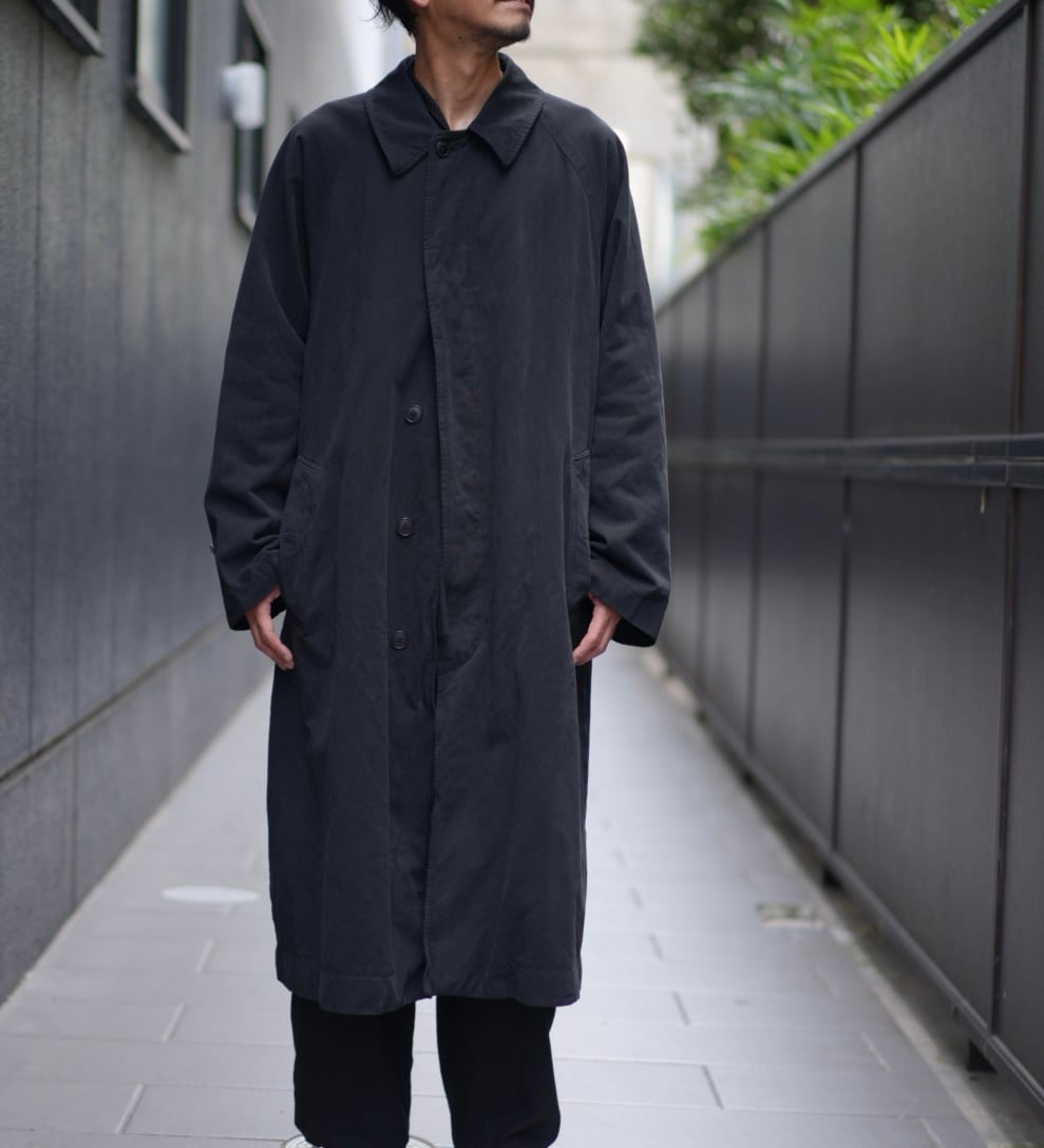 COMOLI(コモリ) / 製品染バルカラーコート -BLACK-(A03-04001) | Signs