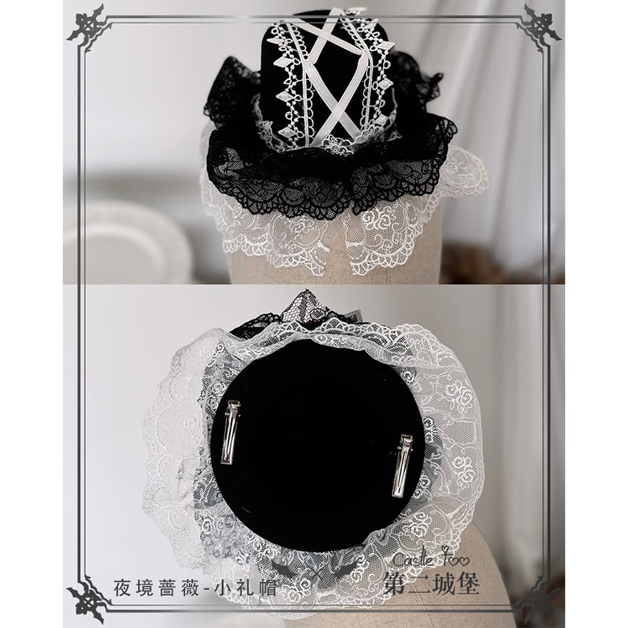 予約販売 王子系 少年装 ミニハット 帽子 薔薇 レース 双子コーデ