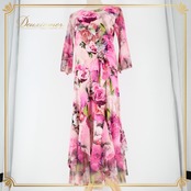 社交ダンス 衣装 スタンダード 上下セット ツーピース レッスンウェア パーティ衣装 オールシーズン ACROSS ピンク系 花柄 キラキラ 上品 ピンク系 フラワープリント セットアップ ドレス レディース 柔らかい 伸縮性 おしゃれ ダンス衣装 ホログラム キラキラデザイン 上品スタイル パーティーレッスン用 多色展開 エレガント スタイリッシュ 輝く 整形体型 スカート付き