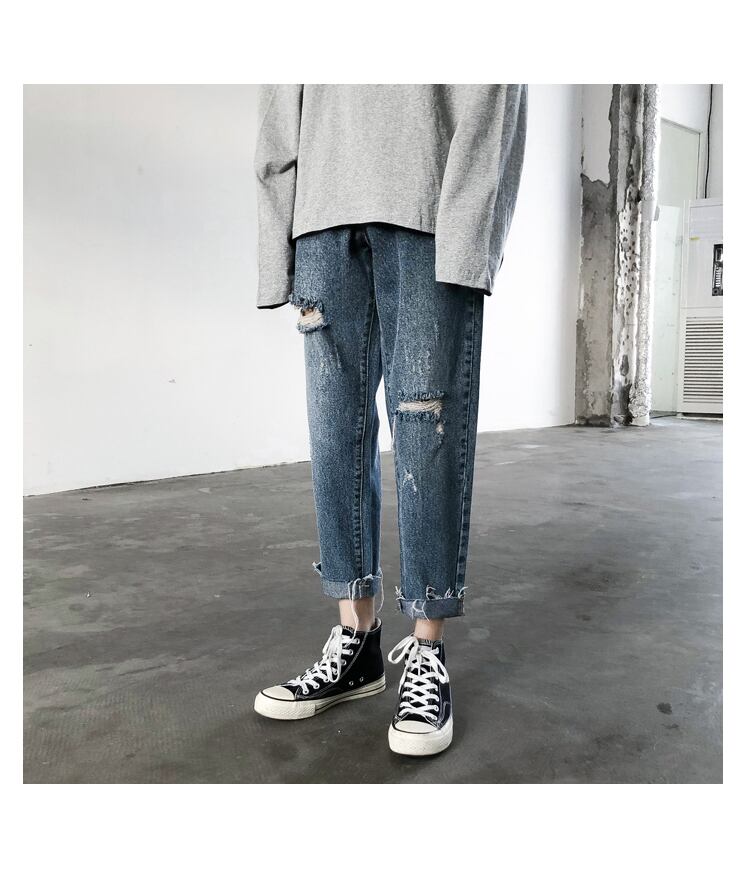 全2色 デニム パンツ ストレート カジュアル 無地 おしゃれ