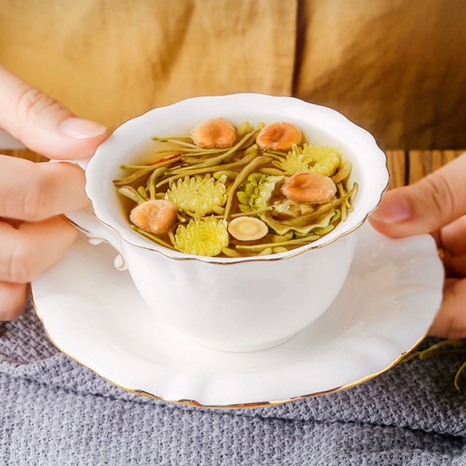 中国　花梨葡萄木瘤木　茶托　五客　煎茶道具　M　R6739E 骨董・茶道具】☆金僊堂造銅製木瓜式茶托五客 gr106vb 煎茶道具 【公式