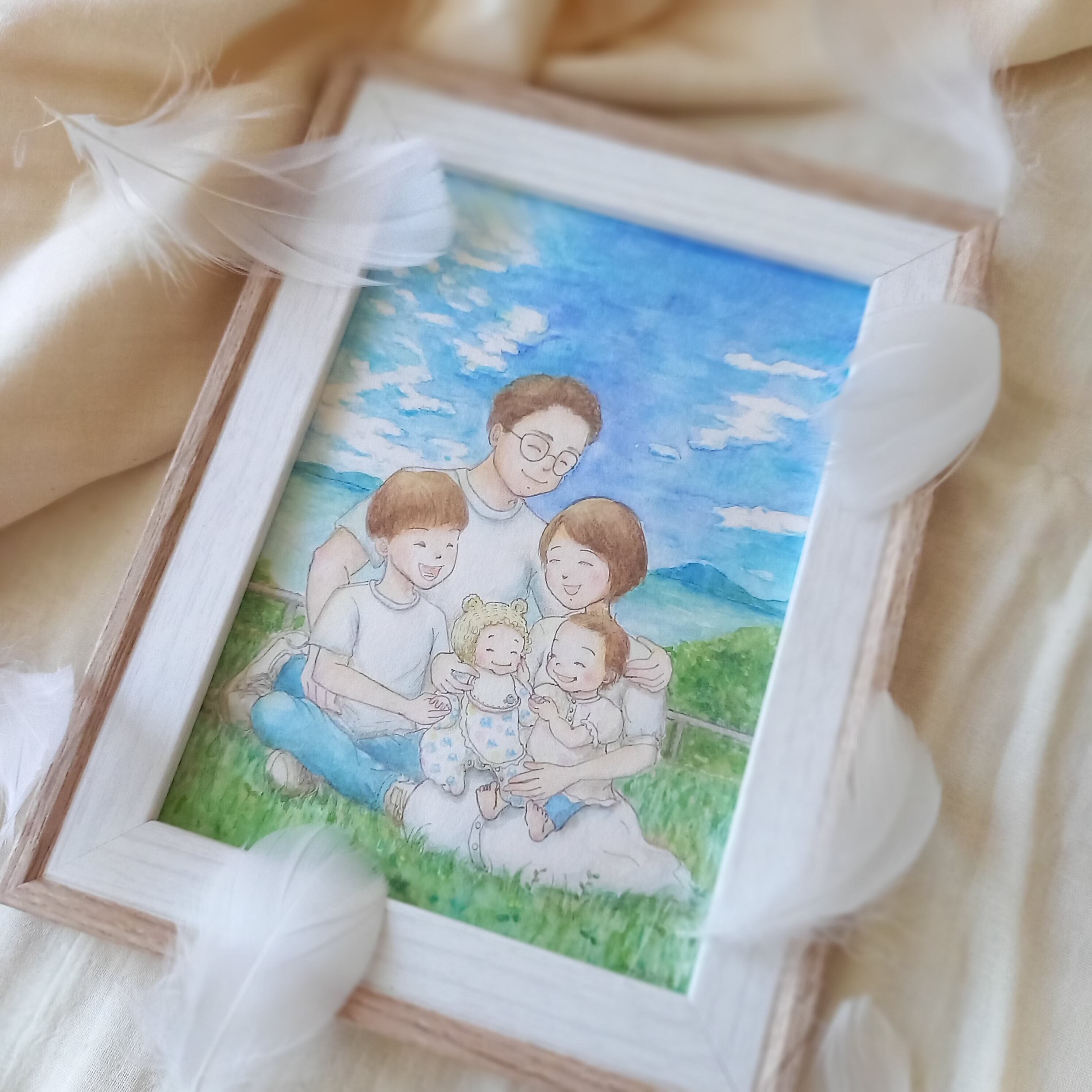 お空の天使イラスト原画☆2L判size受注品 | イラスト工房 hikarino