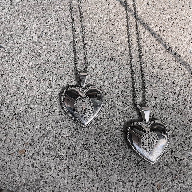 Guadalupe heart charm necklace