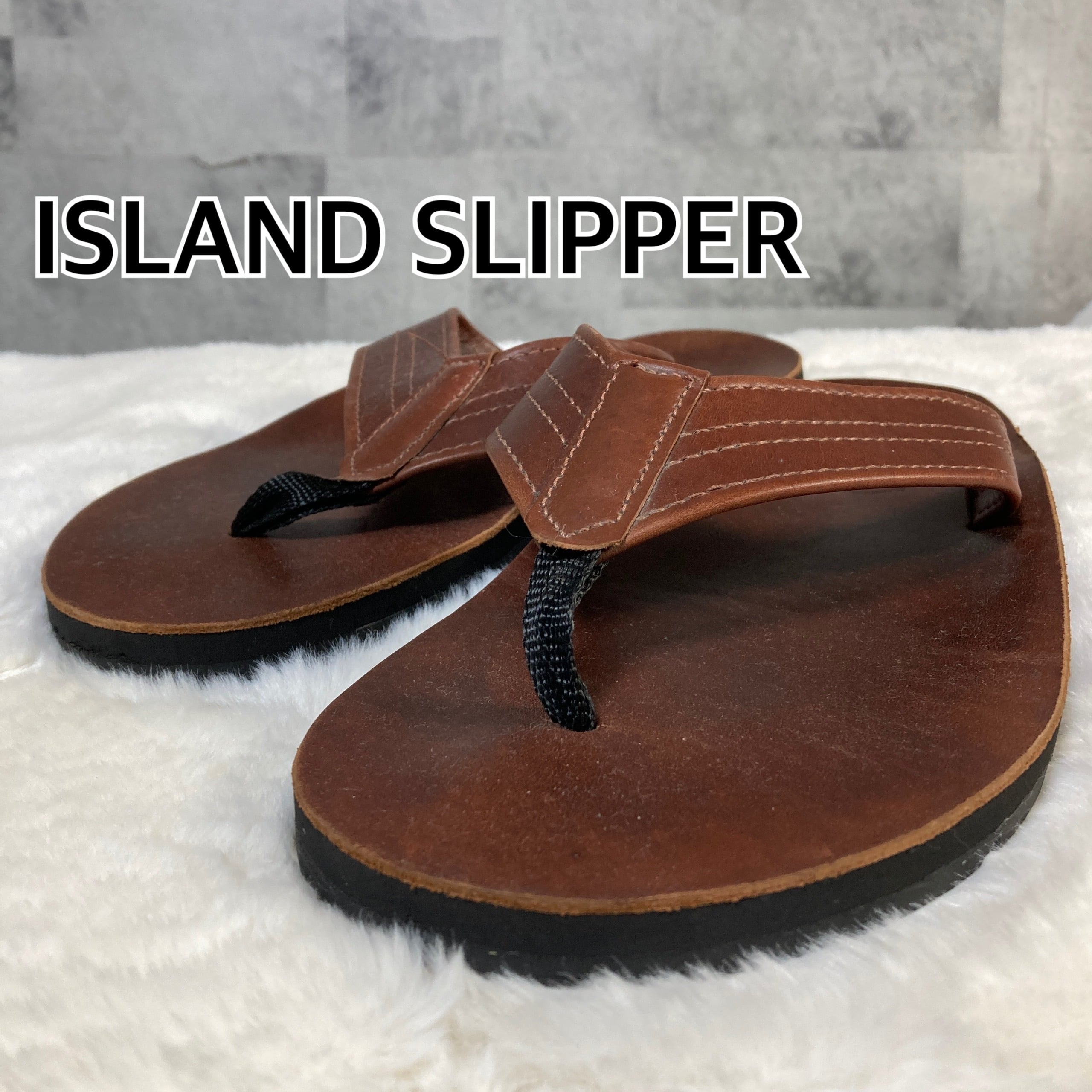 ハワイ製  SLIPPER ホーウィン社製 クロムエクセルレザー 9 HAWAII製 ISLAND SLIPPER アイランド スリッパ ホーウィン社製 クロム