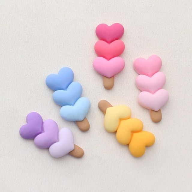 ハートのデコパーツ(1個)【DE-3958】