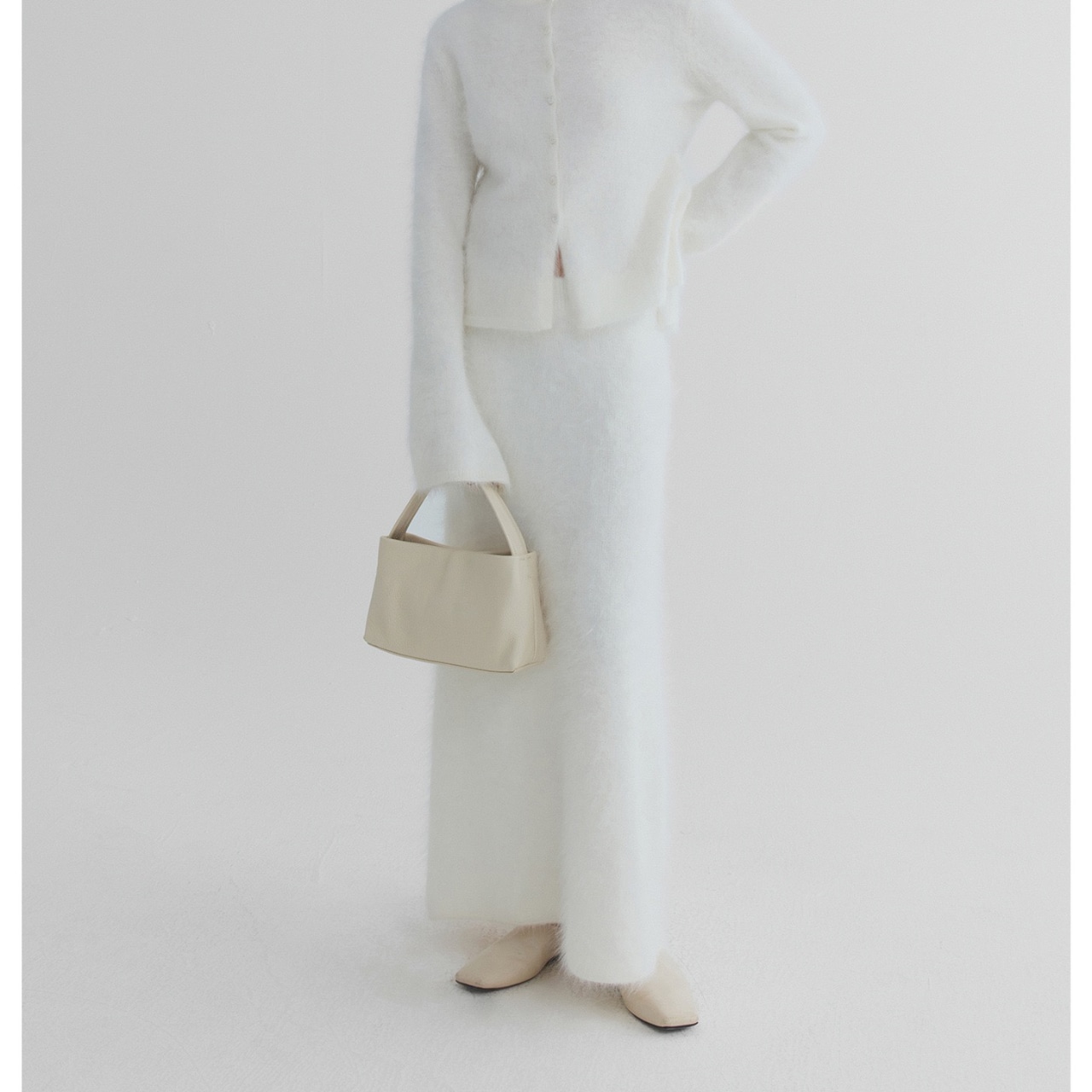 Soft Fluffy Knit Long Skirt T4163