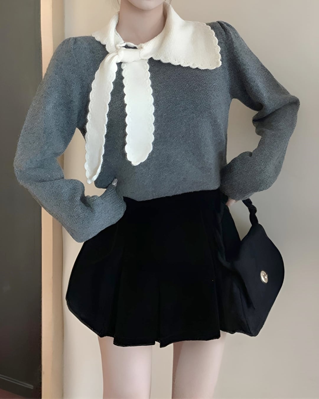 ドールカラーボウタイセーター(2 colors) 24W10056