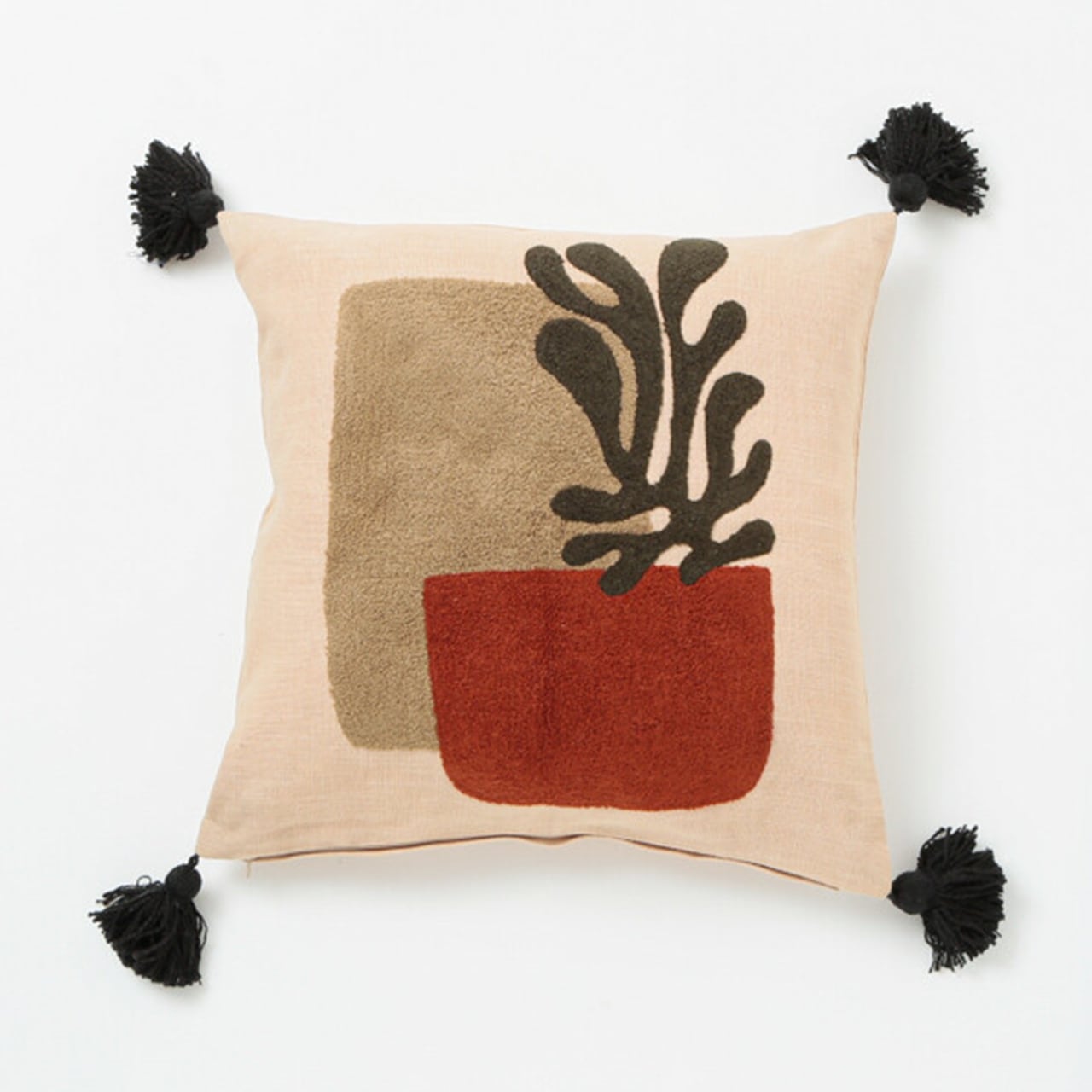 Abstract painting cushion cover (plants)