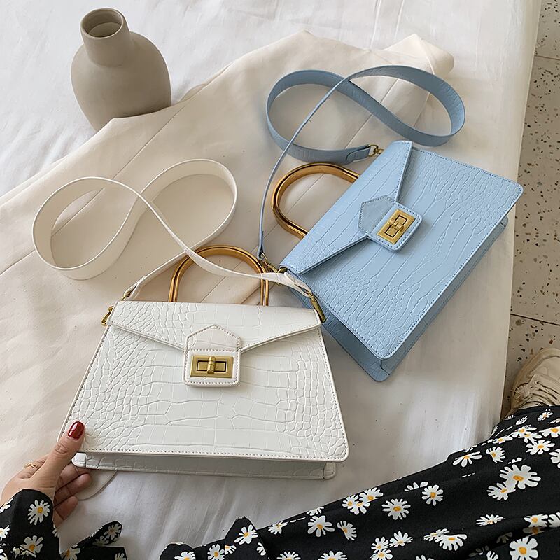 テクスチャスモールバッグ女性バッグ2020新しい波夏のファッションブロードバンドポータブルクロスボディバッグ野生の小さな正方形のバッグ Tiancai_Wing_Bag1263010