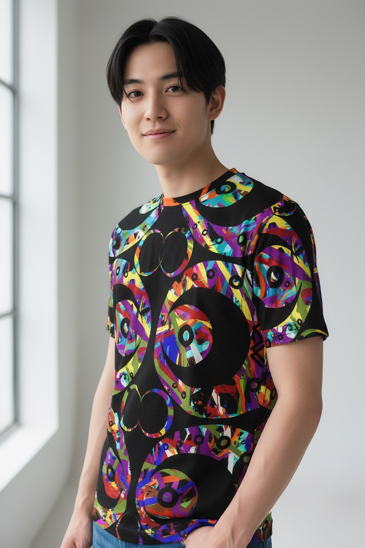 All-over print men's crew neck T-shirt