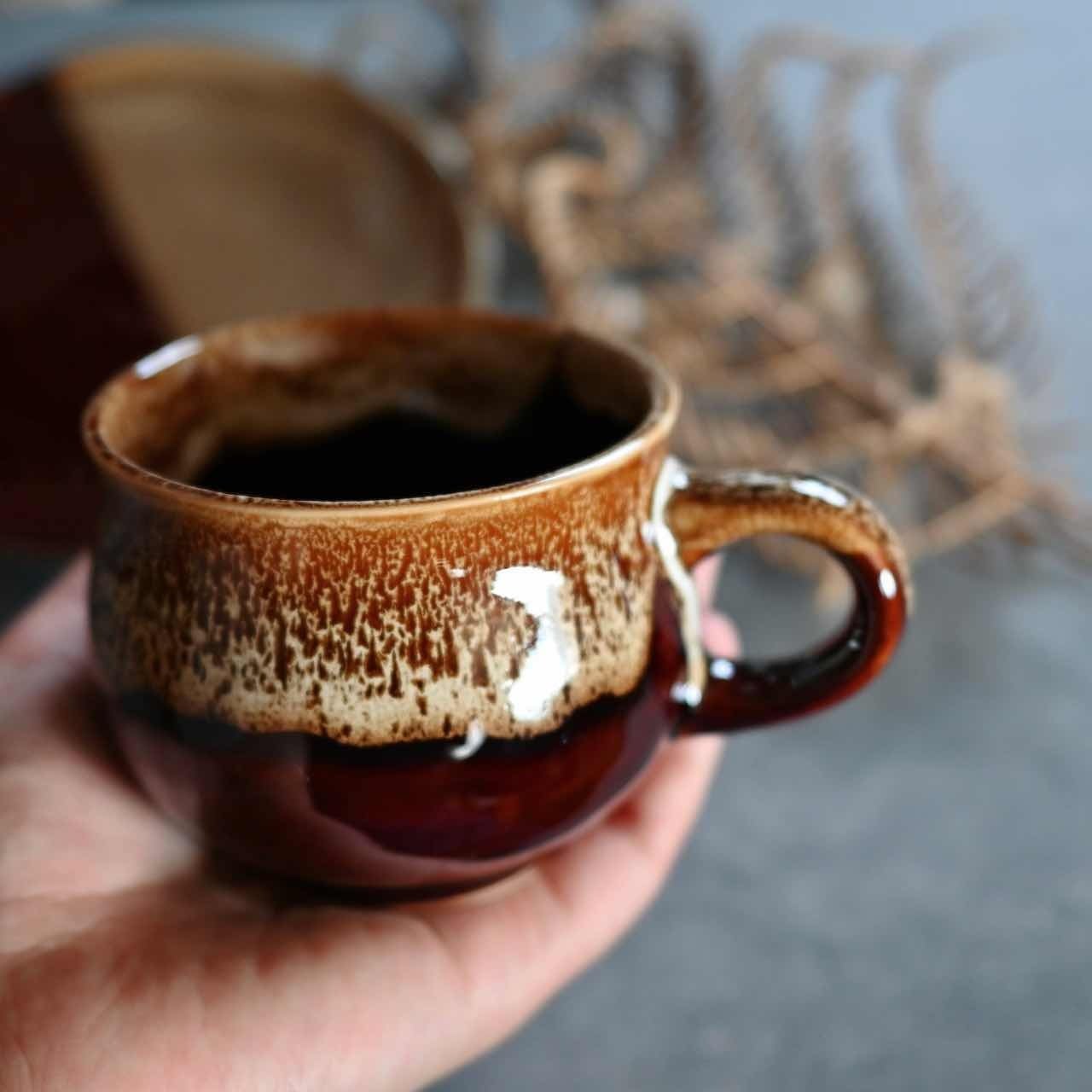 完売 】ANGLE DIPPED CUP&SAUCER カップ＆ソーサー｜マロンブラウン