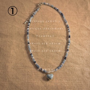 ハンドメイド アンティーク ハート アクセント ネックレス
