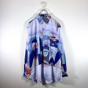 総柄 デザインシャツ 未使用品 日本製