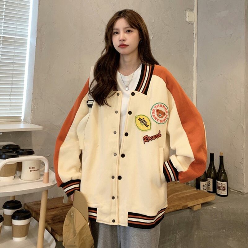 ジャケット スプリングオータムルーズトップス ロング 春物 秋物 試着室10539985844