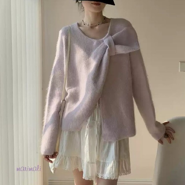 デザイン ニット プルオーバー 3color 25483