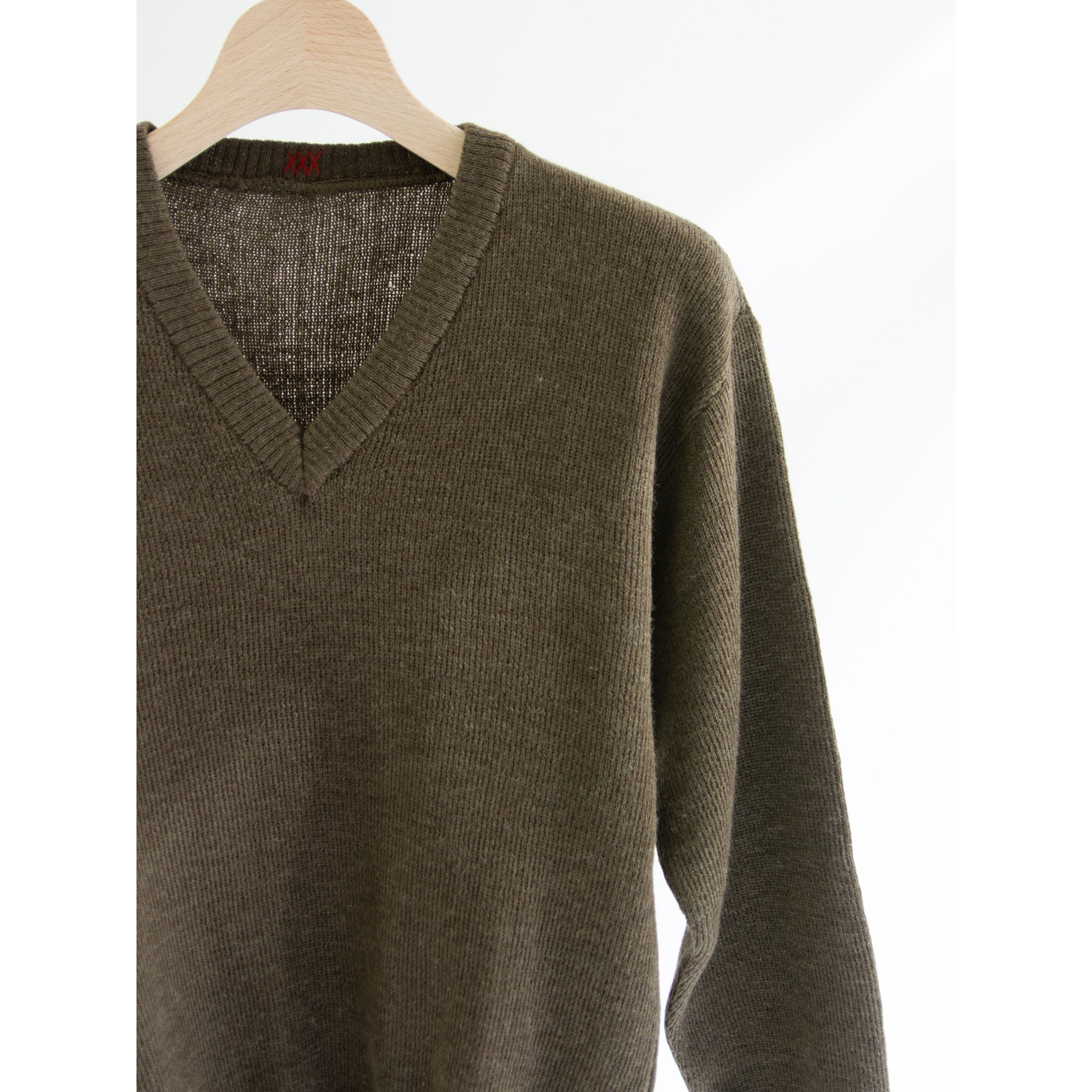 【Dead stock】70's Italian army 100%wool v-neck sweater（デッドストック イタリア軍 Vネックウールニットプルオーバー セーター）11c