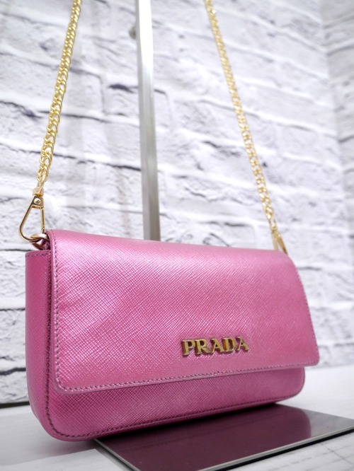 美品◆ PRADA プラダ サフィアーノレザー クロスボディ ミニ ショルダー バッグ ポーチ ポシェット ◆ ポーチとしても使用可能のレアモデル