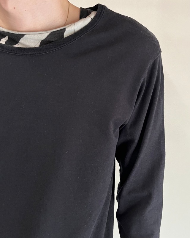 【wjk】basic black long sleeve top