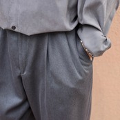 SAVANE "杢調" 2tuck slacks gray